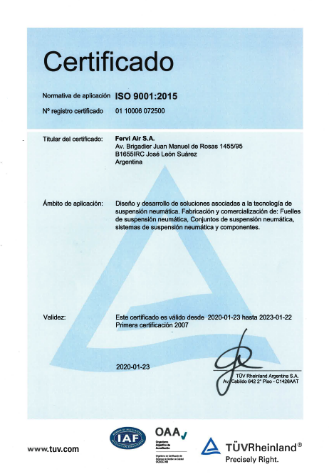 Certificados de Calidad ISO-9001-2015